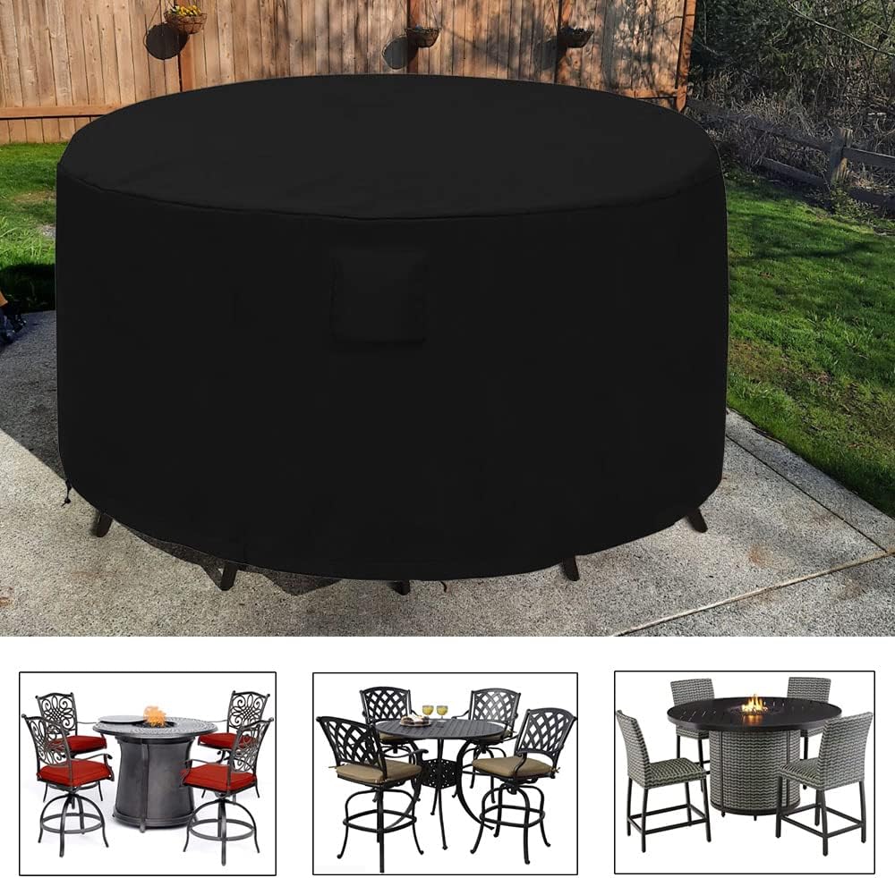 Bar Height Firepit Patio Dining Sets Cover Heavy Duty Waterproof 74 Inch Tall...
