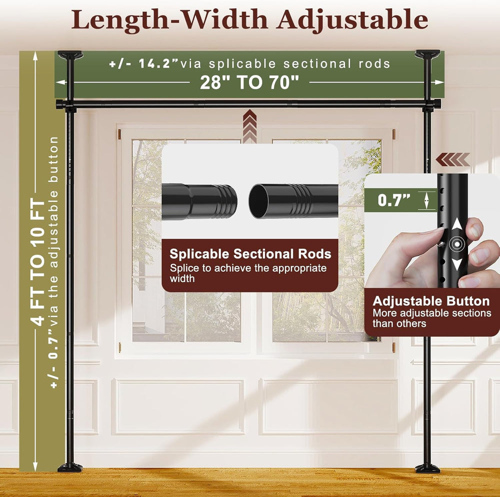 Goovilla Room Divider for Room Separation, 4-10ft(H) 28-70inch(W), Black