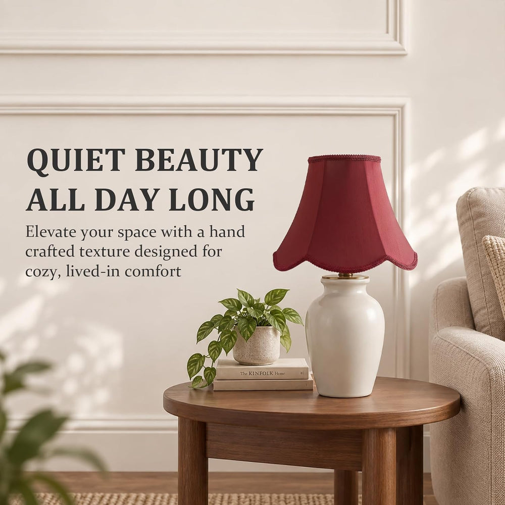Burgundy Scalloped Lamp Shade - 1 Pack, 6.7" x 13" x 10" Bell ...