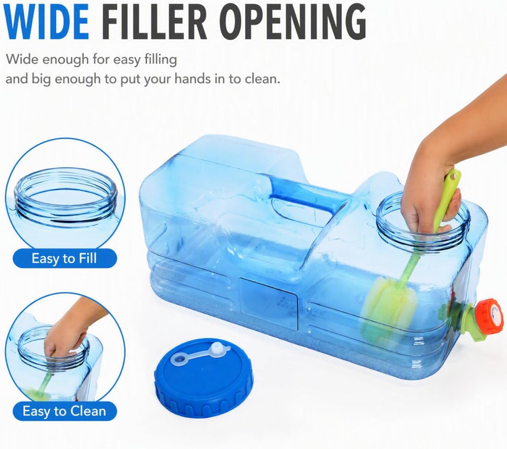 Dicunoy Camping Water Container, 2.6 Gallon Portable Water Jug with Spigot, T...