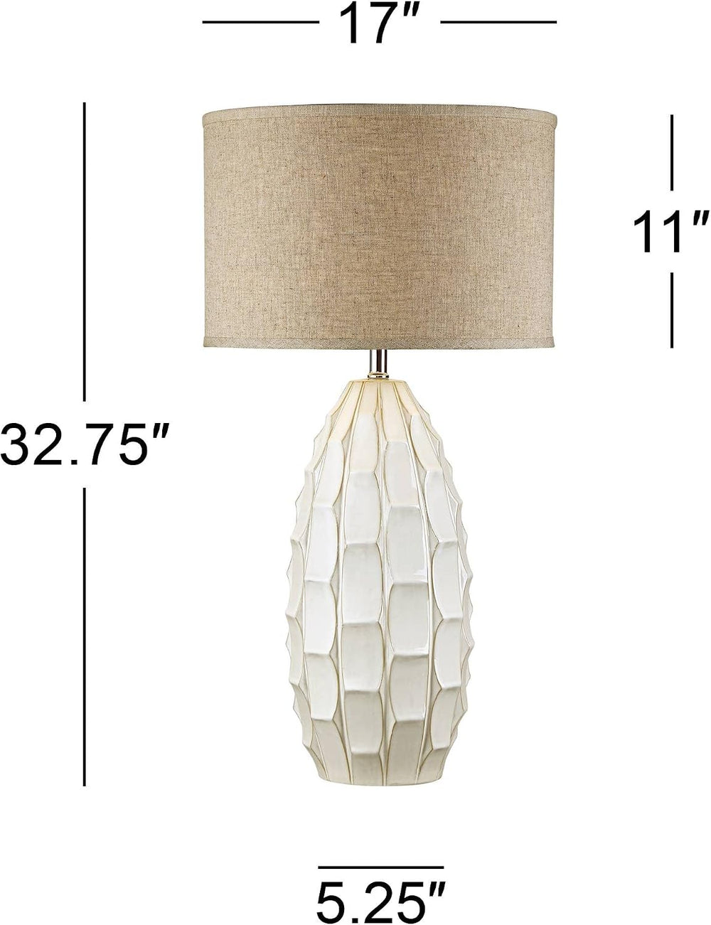 Cosgrove 32 3/4" Large Table Lamp Oval White Ceramic Modern