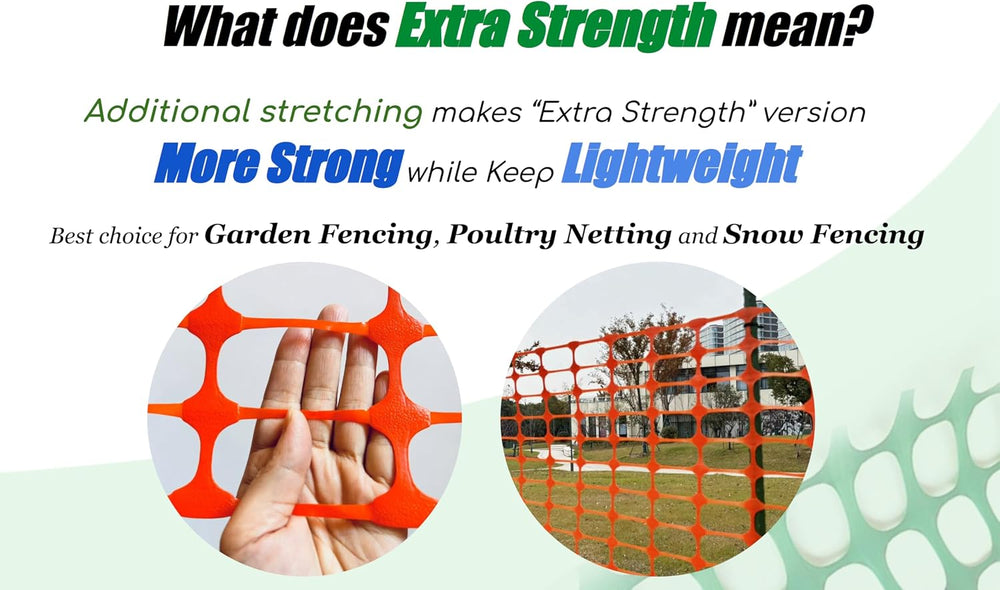 PotatoLife Orange Plastic Snow Fence, Safety Fence, 40''x100'
