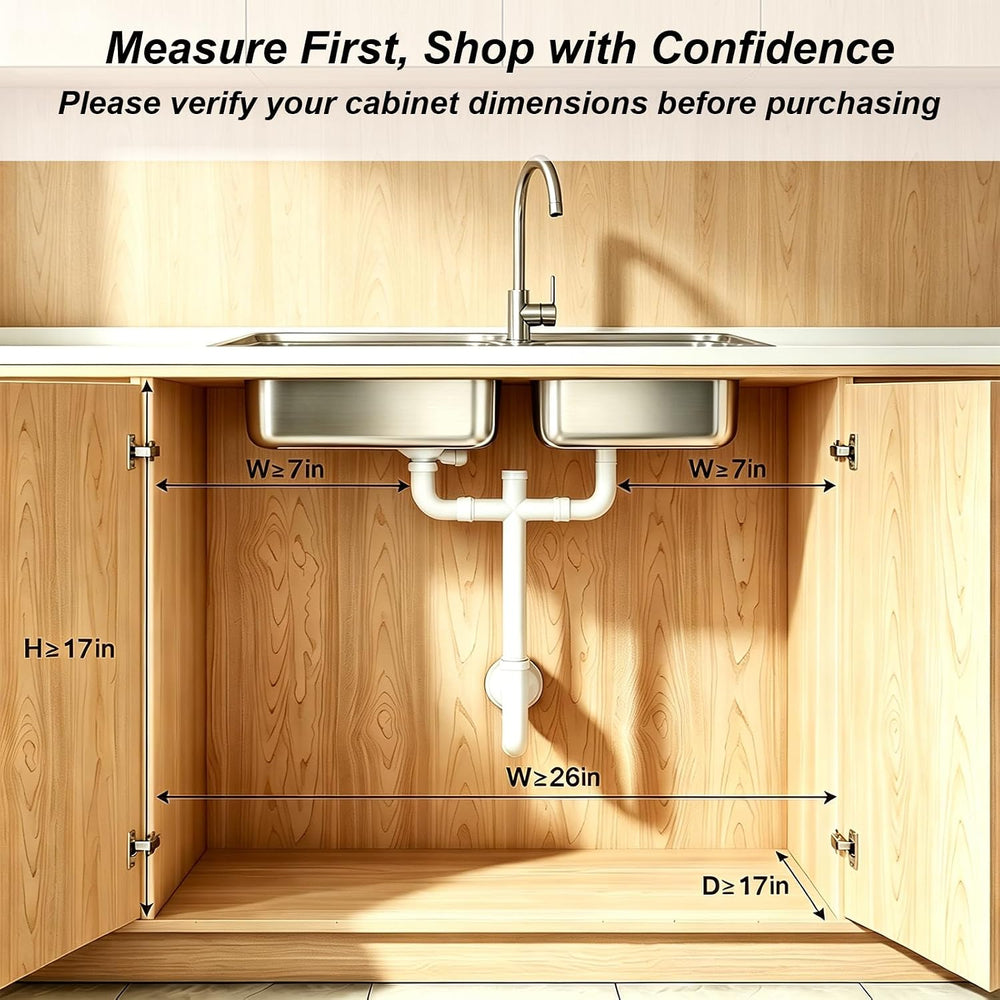 2 Pack Under Sink Organizer, 3-Tier Pull Out Cabinet Organizer and Storage