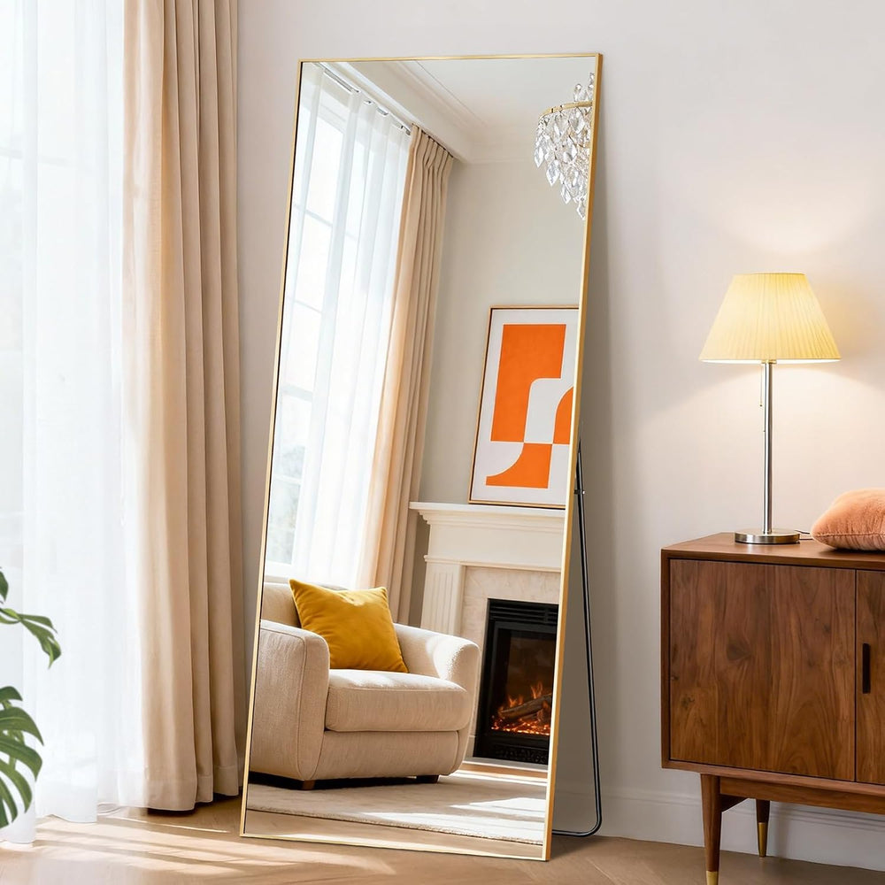 DUMOS 64"x21" Full Length Mirror with Stand, Full Body Floor Mirror