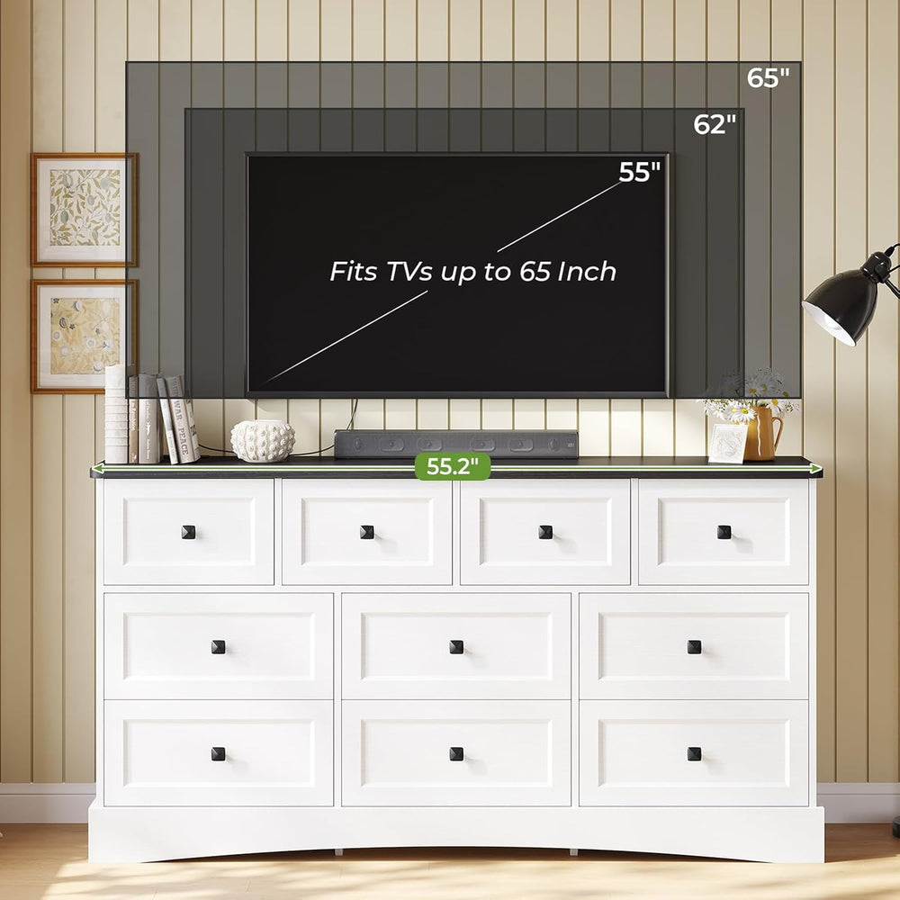 Hasuit Dresser for Bedroom with 10 Drawers, 55.2" Long Dressers with Cha...