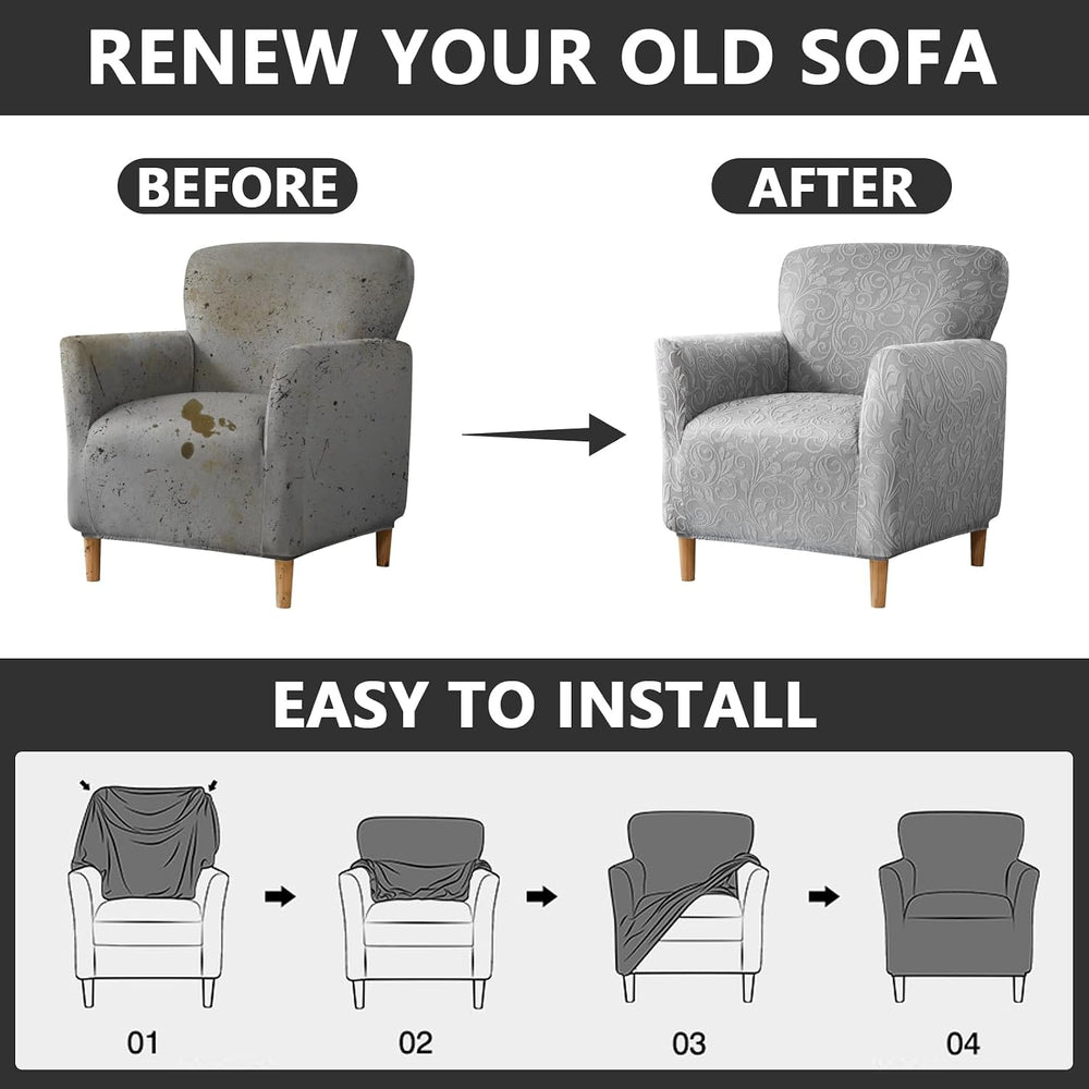 Stretch Modern Banquet Armchair Slipcover 1-Piece Accent Chair Covers with Ar...
