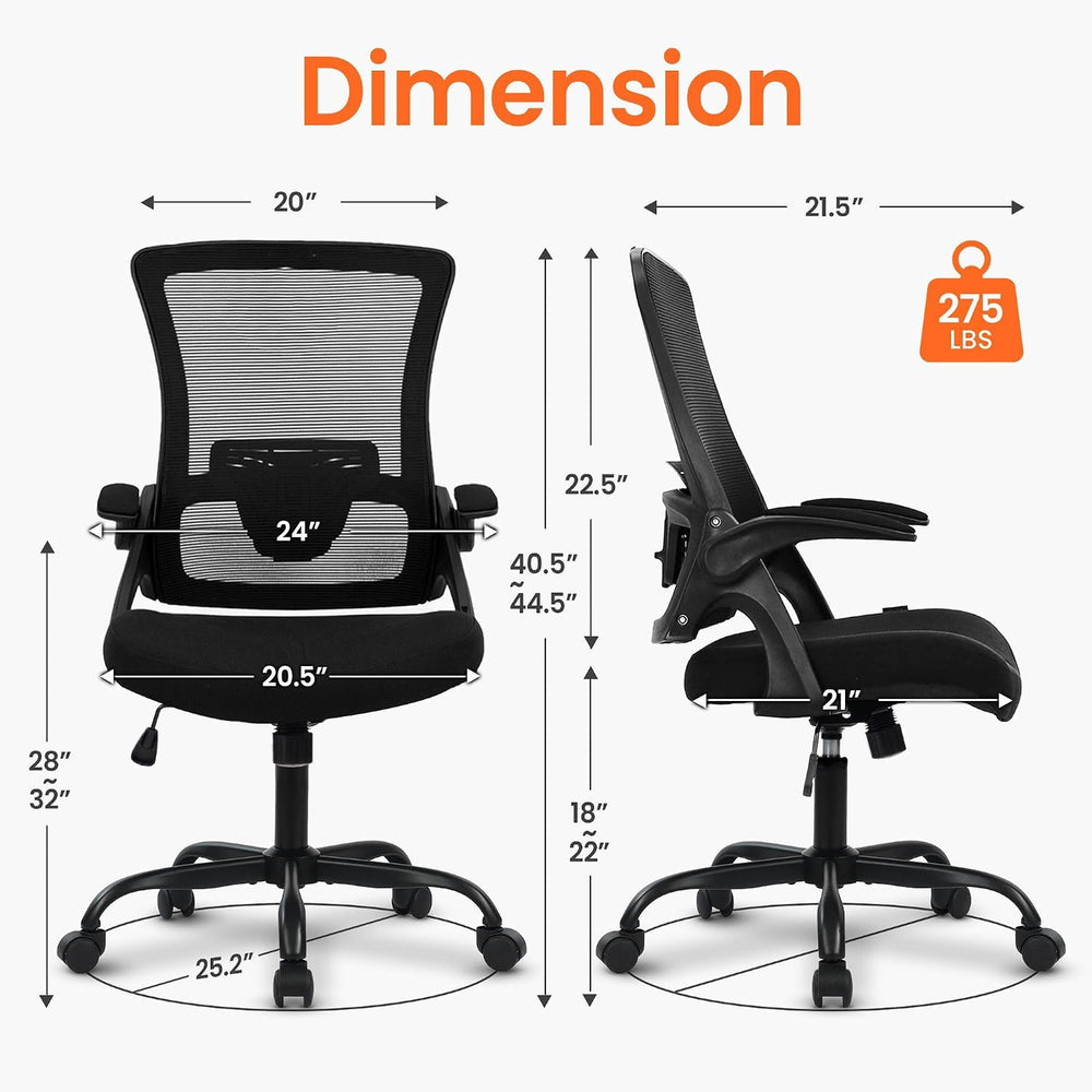 NEO CHAIR Office Desk Mesh Chair with Adjustable Ergonomic Lumbar, Black