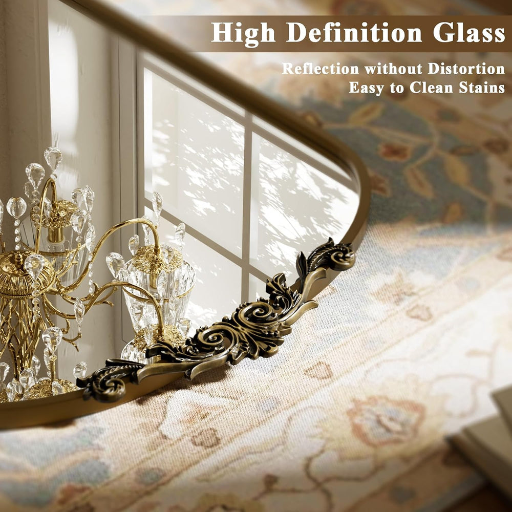 BEAUTYPEAK 56" x 21" Full-Length Baroque Arch Mirror, Bronze