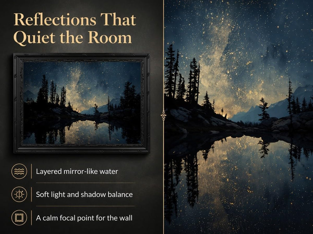 EIDHFBFJ Gothic Landscape Framed Wall Art, Moody Dark Forest Wall Decor