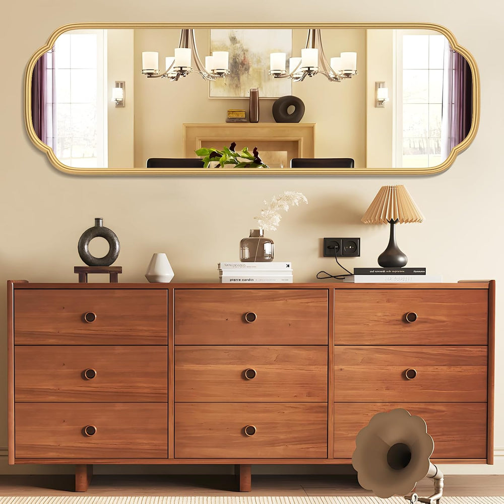 Ferytange 48"x16" Gold Door Mirror Full Length Over The Door with N...