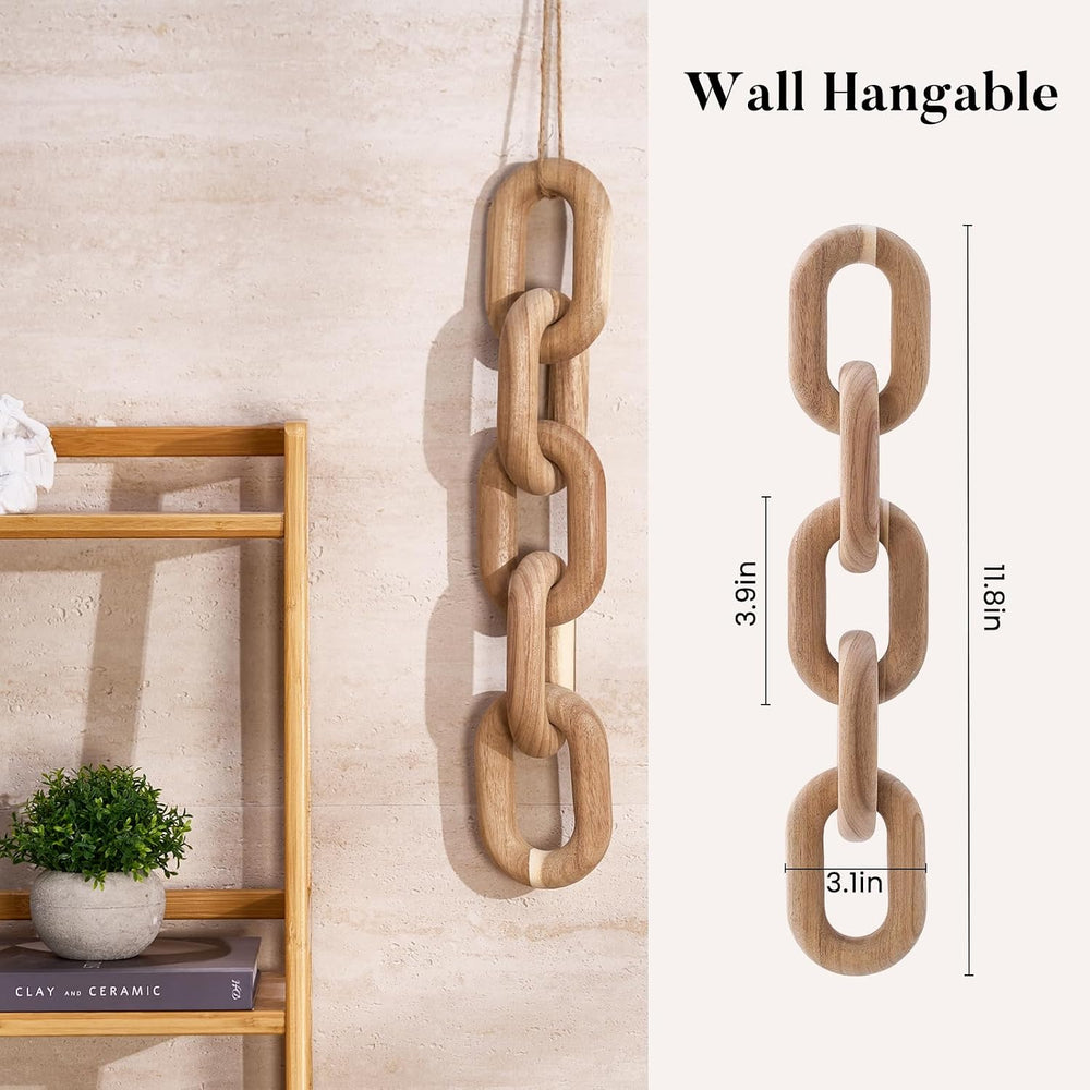 Decorative Wood Chain Link - 21'' Acacia Wood Chain Link Decor to Enh...