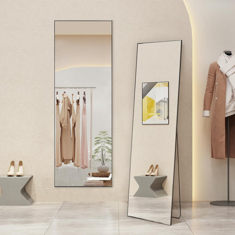 Full Length Floor Mirror, 16"x59" Body Wall Mirror with Stand