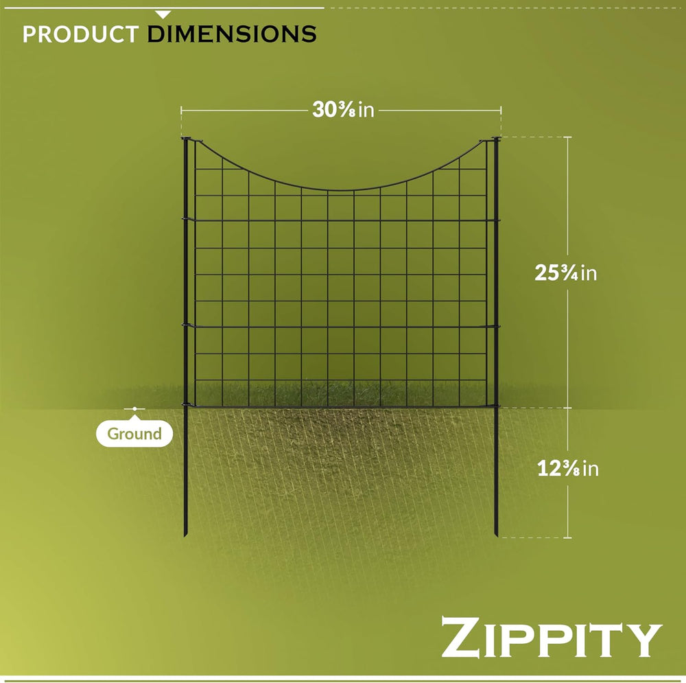 Zippity 25in H Black Metal Fence, DIY Fence Kit