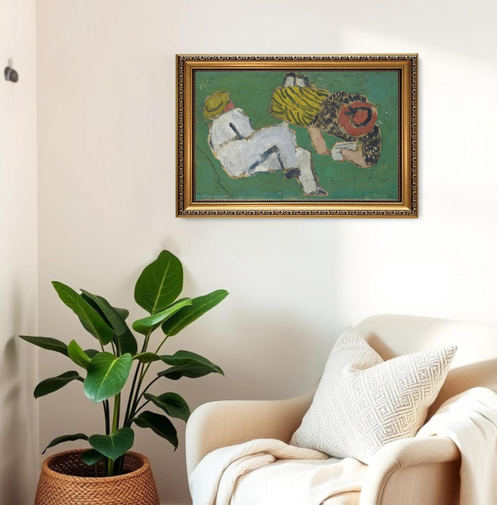 Vintage European Abstract Gold Framed Canvas Wall Art 16x24