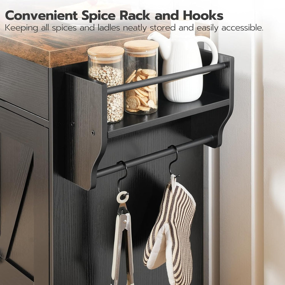 HOOBRO Kitchen Island with Power Outlet, Rolling Kitchen Island with Storage,...