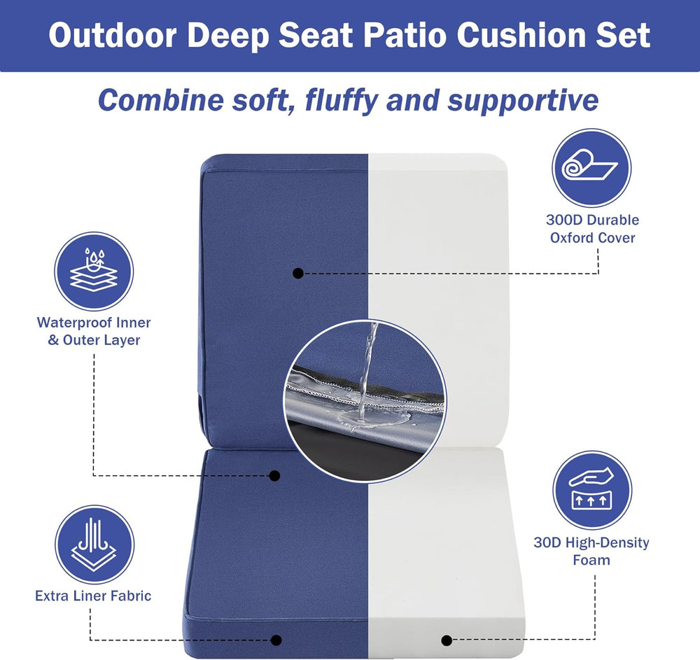 IPYNBAP Outdoor Cushions, Outdoor Chair Cushions 19x19x3 Inch, Cushions for O...