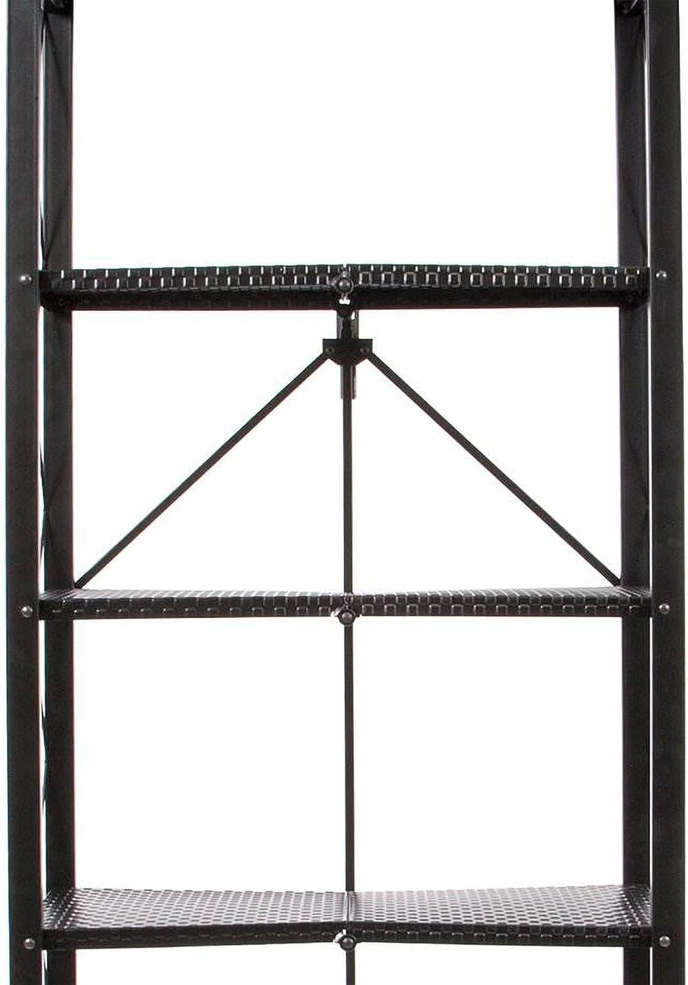 Origami 6-Tier Foldable Heavy-Duty Rolling Storage Shelf Rack Unit, Black