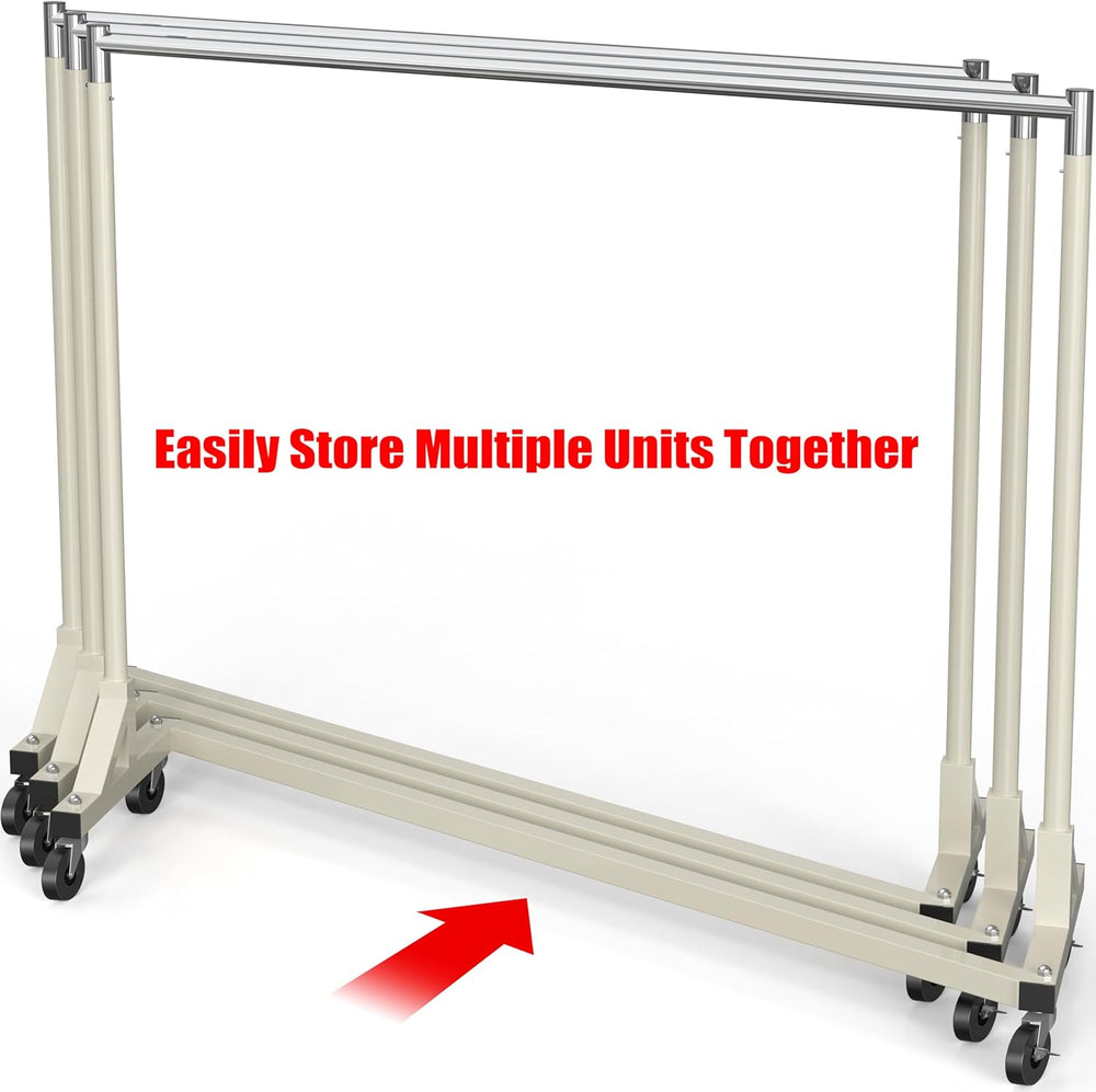 Simple Houseware Industrial Grade Z-Base Garment Rack, 63" W/500Lb, Gray