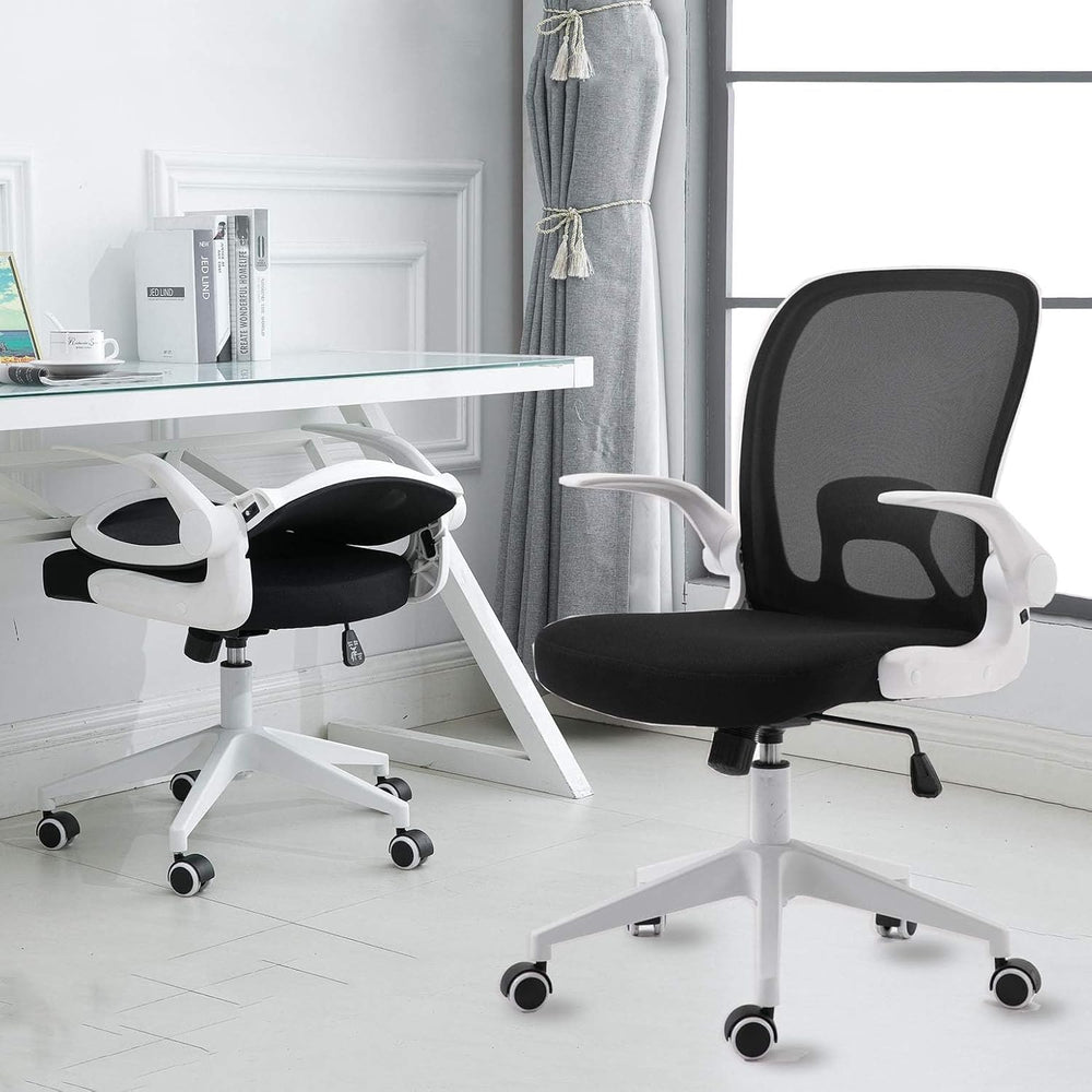 IPKIG Foldable Office Chair - Home Office Desk Chairs with Wheels and Flip-Up...