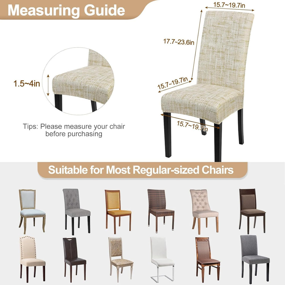 SearchI Dining Room Chair Covers Set of 8, Stretch Printed Parsons Chair Slip...