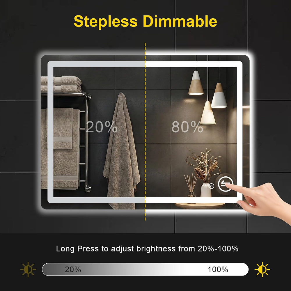 LED Bathroom Mirror with Lights, 30"x40" Lighted Vanity Mirror for ...