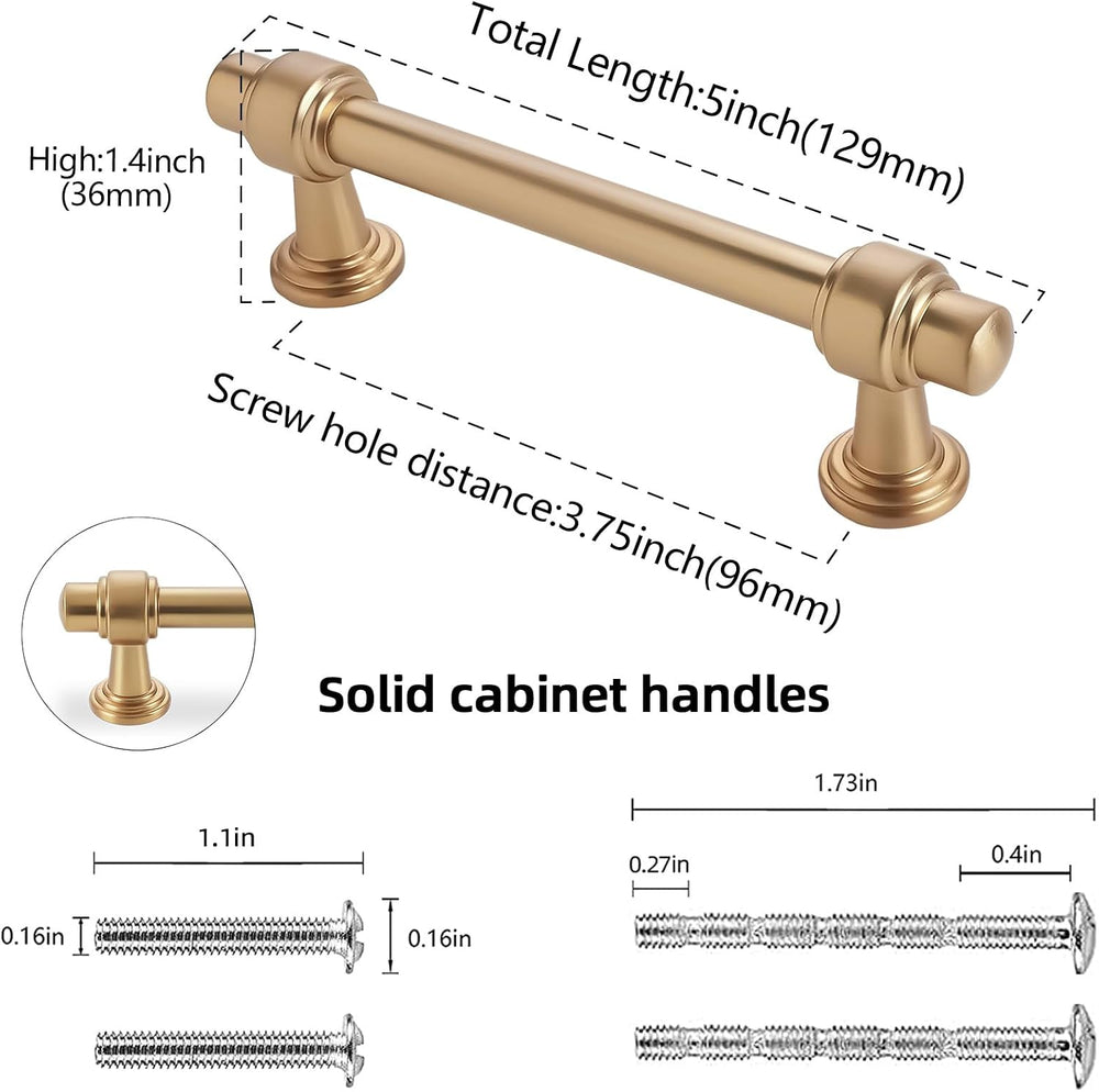 30 Pack 3-3/4 Inch(96mm) Champagne Bronze Kitchen Cabinet Handles Cabinet Pul...