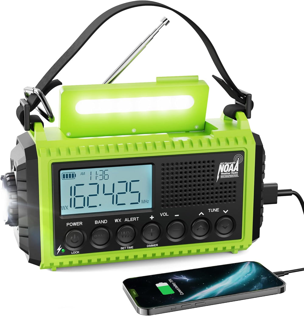 Raynic Emergency Weather Radio, 5000mAh/18500mWh Weather Radio, Portable Sola...