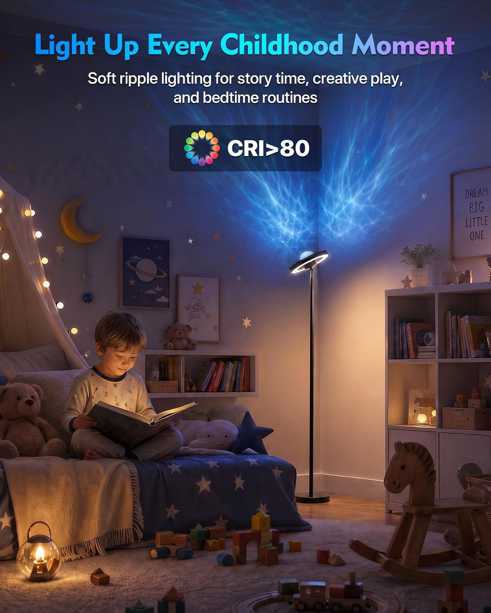 Water Ripple Floor Lamp: RGB, Remote Control
