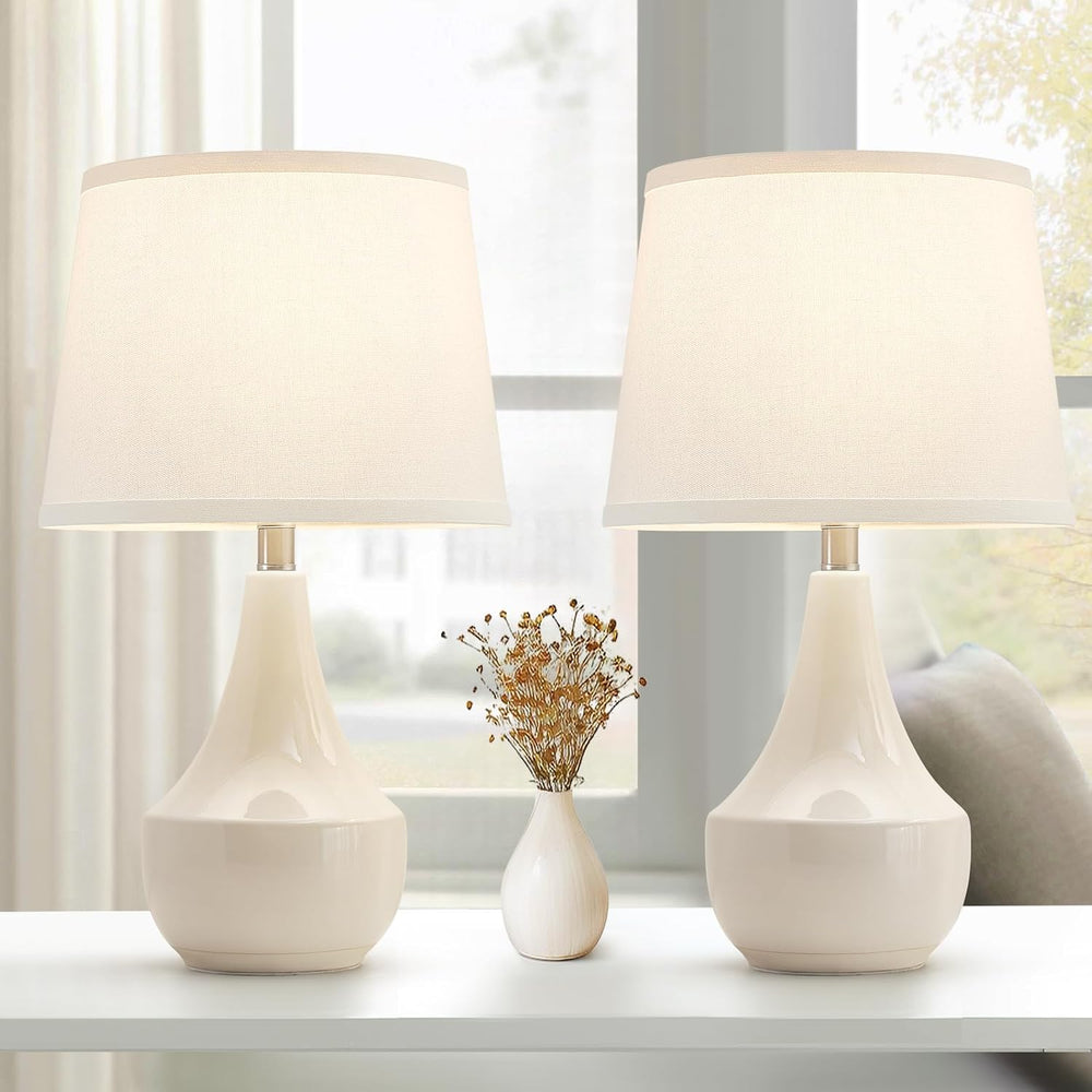 GyroVu 18" Table Lamp Set of 2, Ceramic Table Lamp Classic Beside Lamps ...