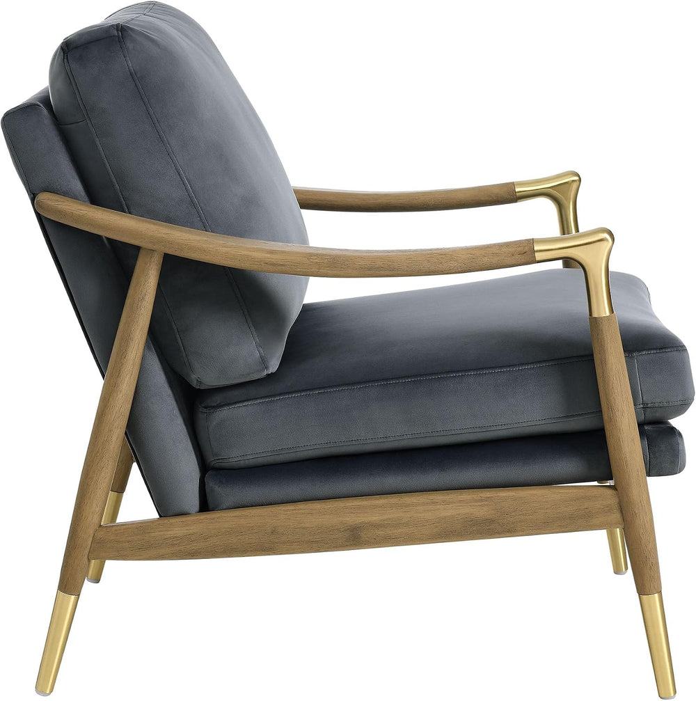 Modway Langford Stain-Resistant Performance Velvet Armchair – Mid Century Mod...