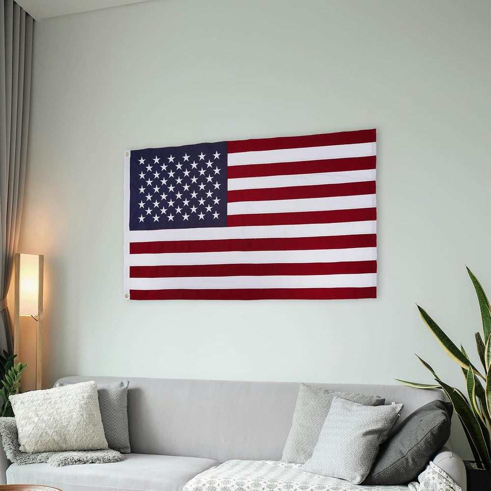 Bradford Cotton American Flag 4x6 feet Embroidered Star Cloth USA US Flags So...