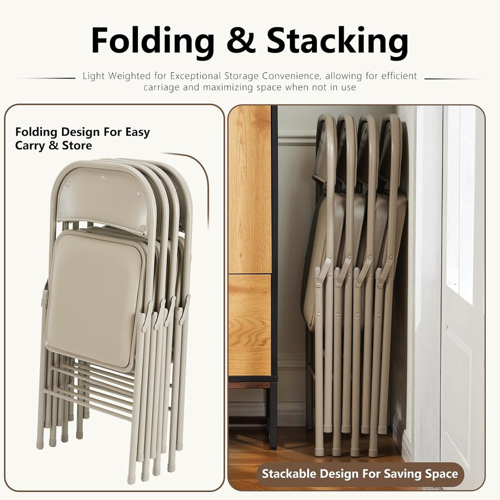 DUMOS Padded Folding Chairs 10 Pack, Outdoor Foldable Chairs