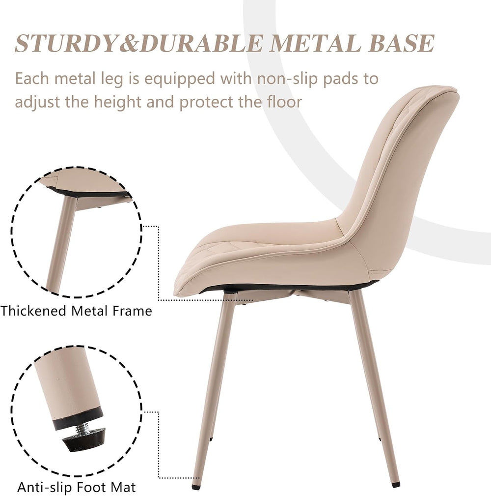 YOUNIKE Dining Chairs Set of 2 Kitchen & Dining Room Chairs Modern Cream
