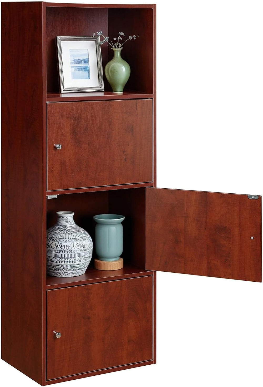Convenience Concepts Xtra Storage 3-Door Cabinet, Cherry, 16.5"