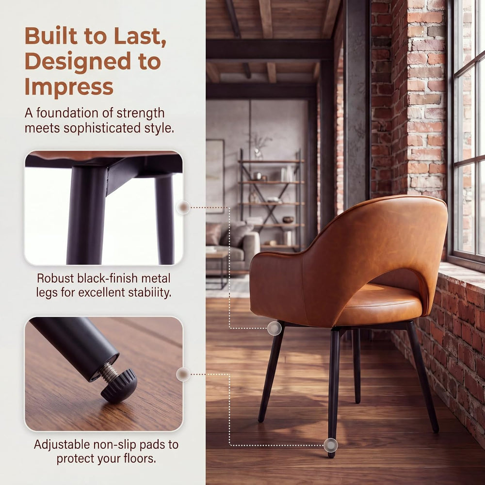 Ya-Home Modern Swivel Dining Chairs Set of 6, Comfy Upholstered Side Chair PU...