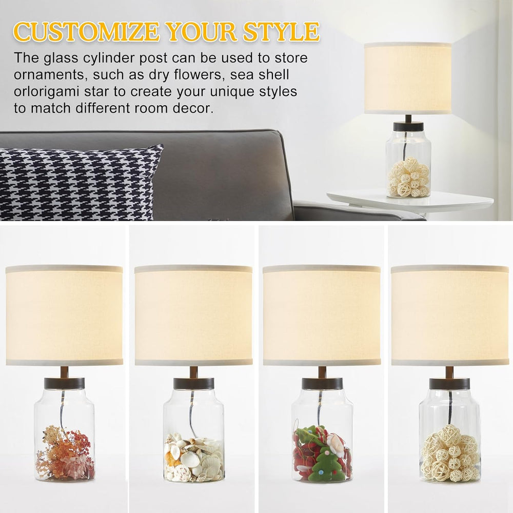 GyroVu Fillable Table Lamp,Bedside Lamp with Clear Glass