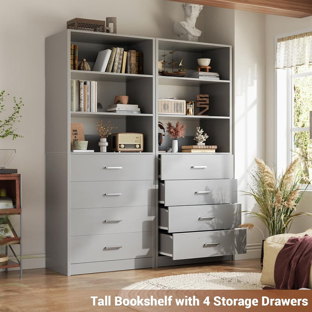 Aheaplus Closet Drawers System, 21.3" Wood Closet Organizer with 4 Drawers