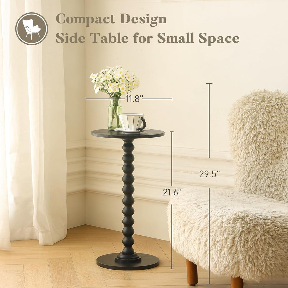 Fultyle Round Side Table, Small Drink Table for Small Spaces, Modern Accent E...