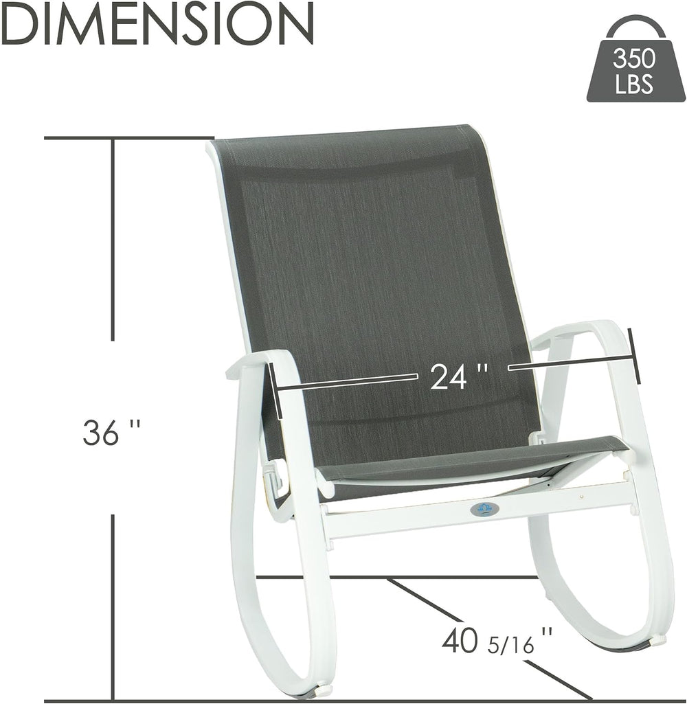 Kozyard Outdoor Rocking Chair, Powder-Coated Aluminum Frame