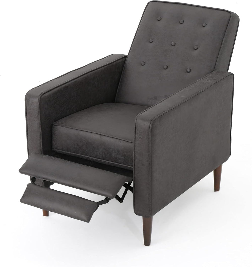 Christopher Knight Home Mervynn Mid-Century Modern Microfiber Recliner, Slate...