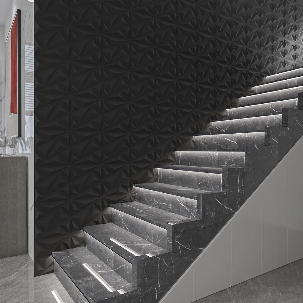 Art3dwallpanels 33 Pack 3D Wall Panels Diamond, Black, 12''x12''