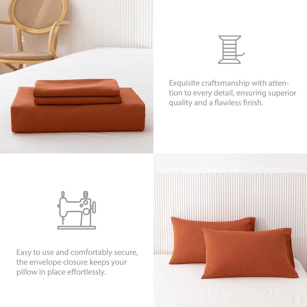 HeimenAogo Egyptian Cotton Duvet Cover Set King, Ultra Soft and Breathable Co...