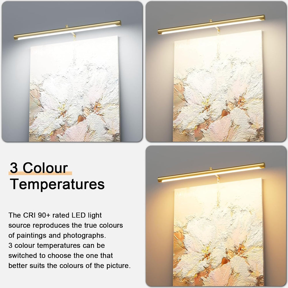 24" Plug in Picture Light 9W Gold Art Light with Remote
