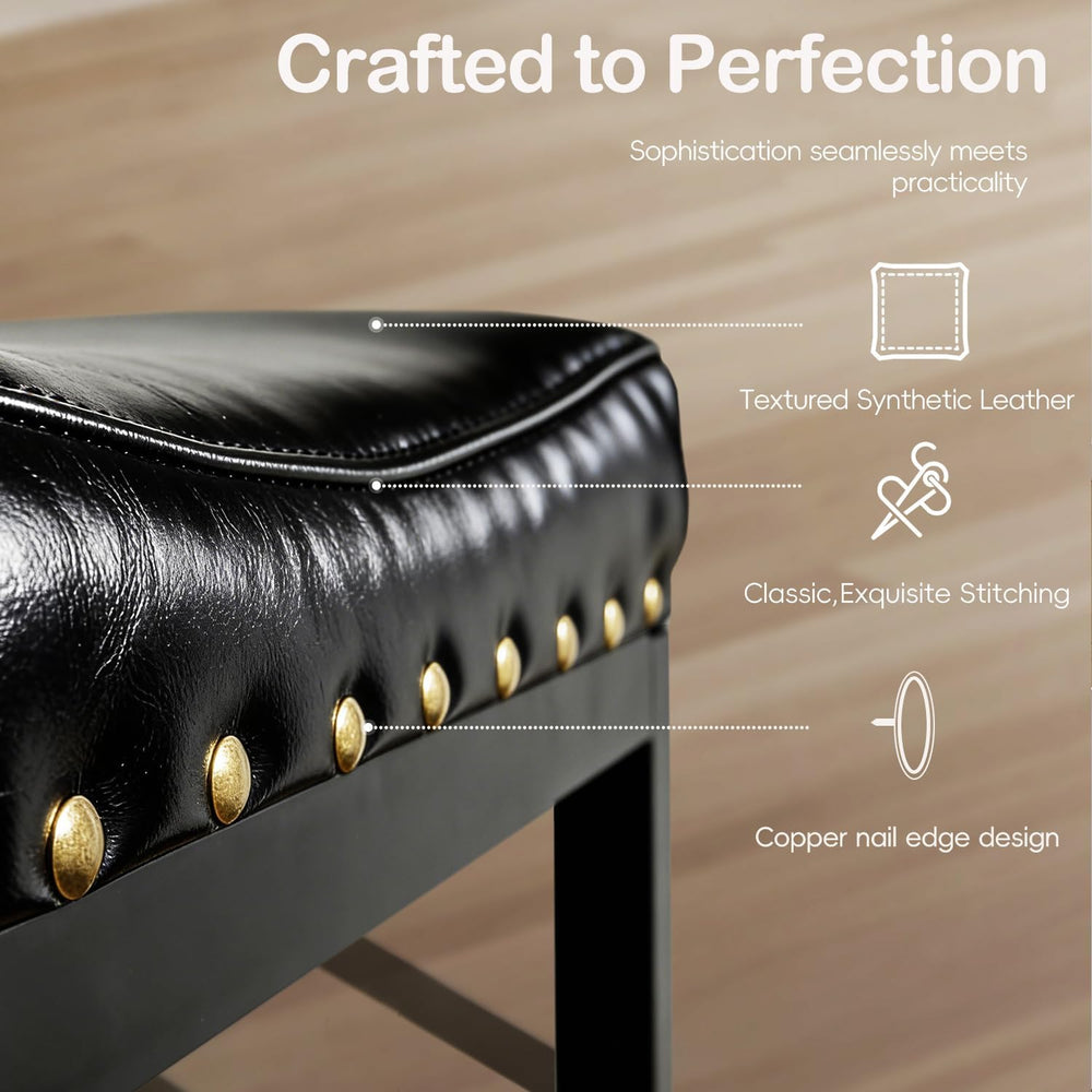 Forteek 30'' Bar Stools Set of 2, Counter Height Barstools with Nailhead