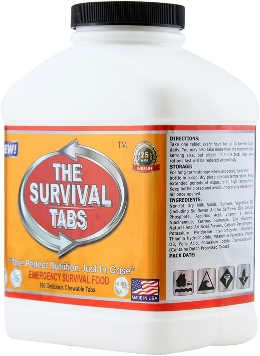 Survival Tabs – Emergency Food Supply – 15-Day Chocolate Tabs, High-Protein