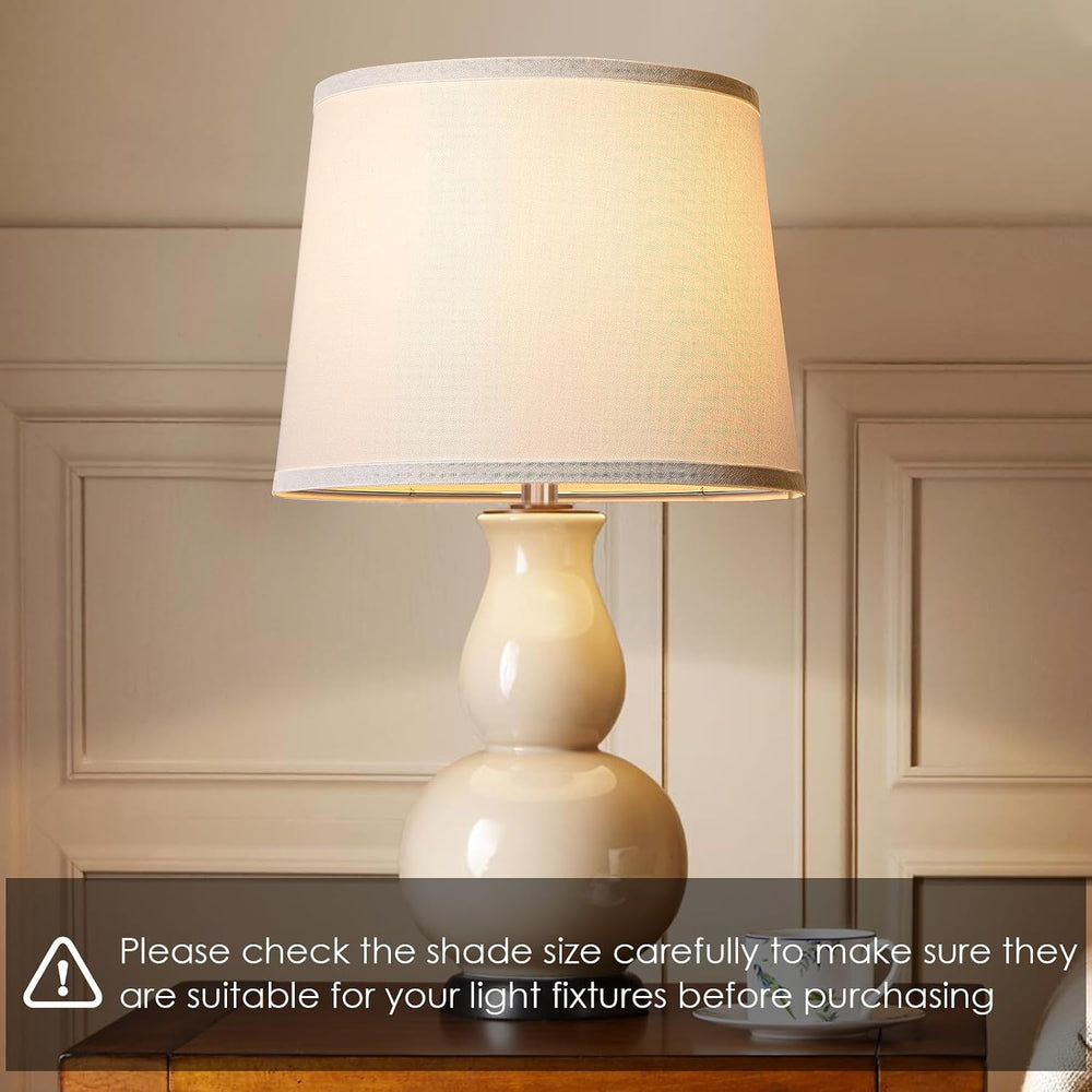 Lamp Shades Set of 2, Drum Lampshades 11"T x 13"B x 10"H