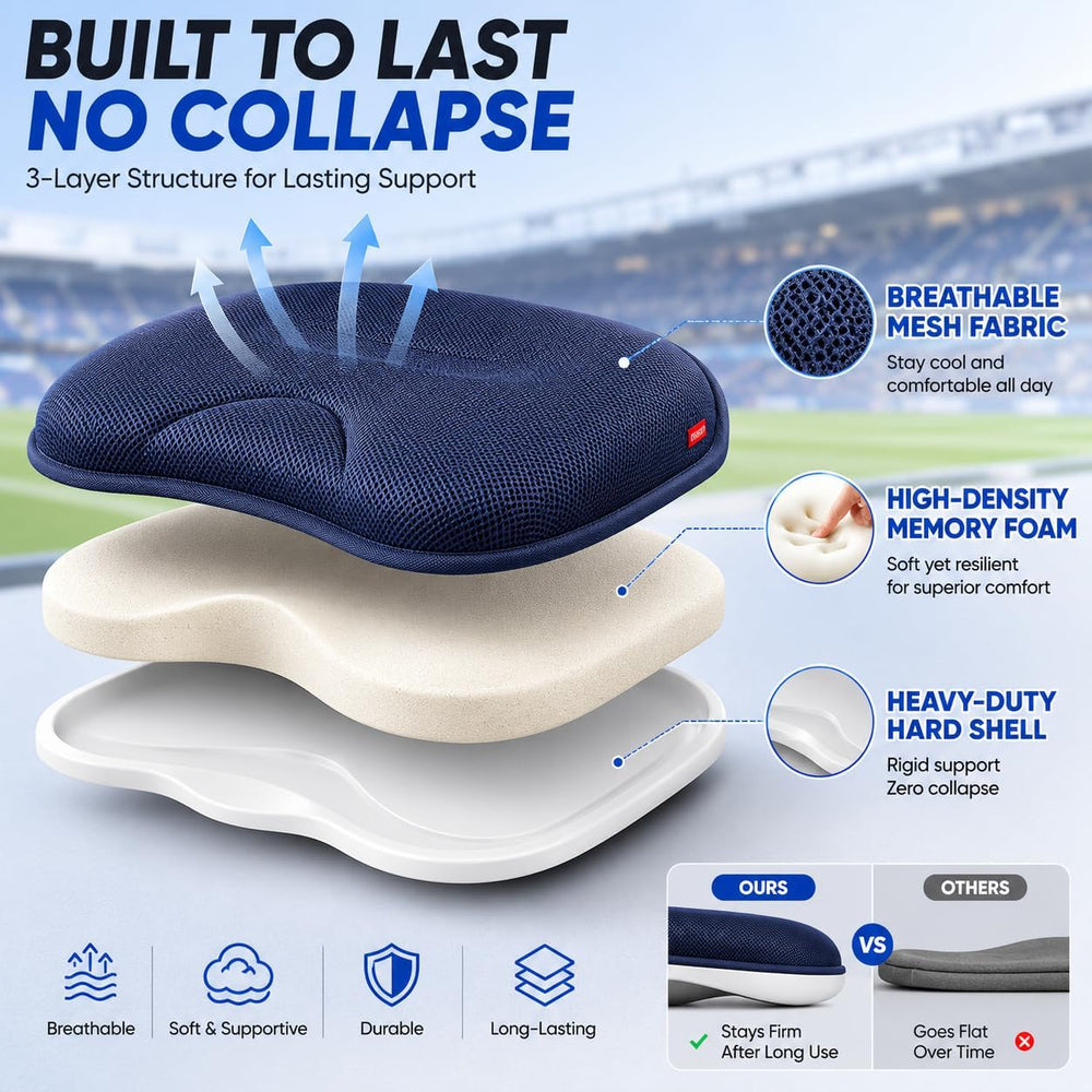 Portable Stadium Seat for Bleachers with Back Support, Carry Bag