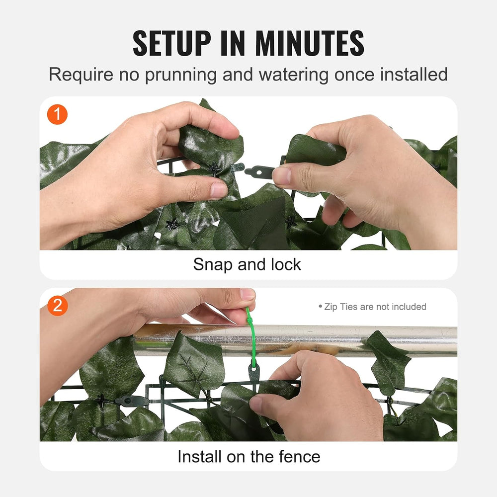 VEVOR Artificial Ivy Privacy Fence Screen, 96 x 72 in Faux Ivy Vine Leaf Hedg...