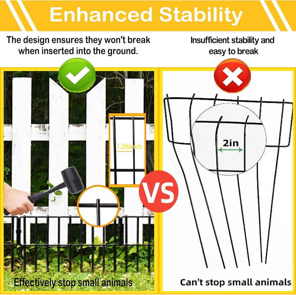 Animal Barrier Fence, 19 Pcs 12In(H) x 20.5Ft(L) Upgrade 1.26 in Gap Decorati...