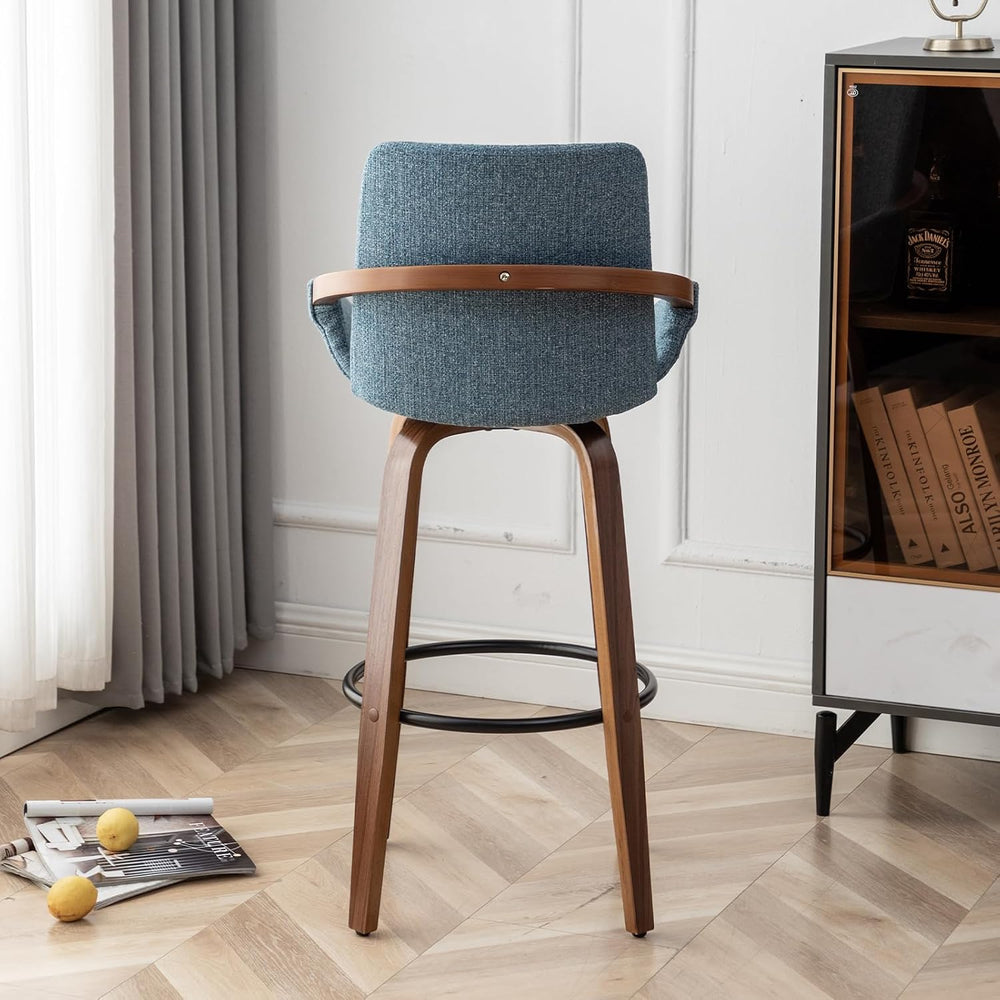 LUNLING 29.5" Bar Height Bar Stools Set of 2,Mid Century Modern Retro Ba...